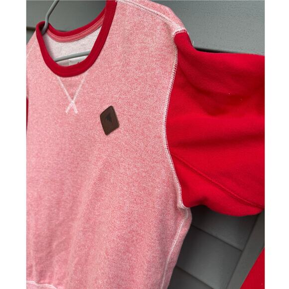 Burton size M Red Coral Marled Crewneck 100% Cotton Lightweight Sweatshirt - Picture 9 of 11